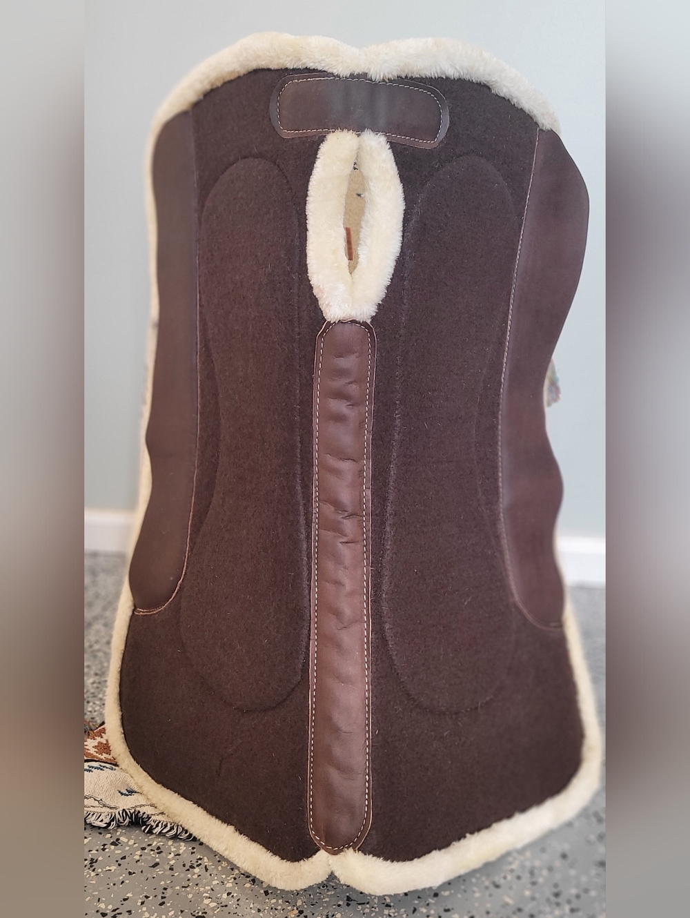 TOUGH1 Brown Western Saddle Pad with Fleece, Size 30x32 - Picture 4 of 15